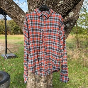 Class/Club kids size 18/20 orange and blue flannel